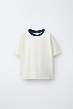 CONTRAST NECK T-SHIRT - Zara фото 7