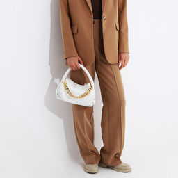 Сумка-багет на молнии, цвет белый - Simaland фото 8