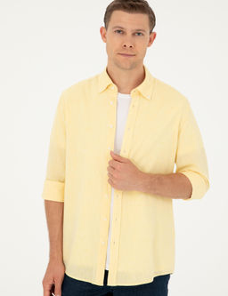 Sar_ Keten Kar___ml_ Slim Fit Uzun Kollu G_mlek
