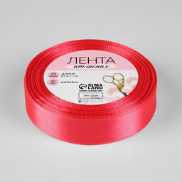 Лента атласная, 20 мм, 23±1 м, розовая №129