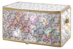Кофр складной для хранения 52*30*30 см Узор на серебре на молнии, пластик.
