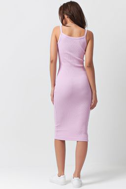 Платье-лапша летнее трикотажное из хлопка бежевое - Fly фото 12