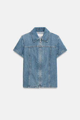 CAMISA CREMALLERA DENIM TRF / Marino