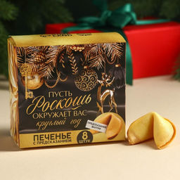 Подарочный набор новогодний «Все мечты сбудутся»: чай чёрный, печенье с предсказанием, ежедневник