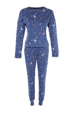 Trendyolmilla Lacivert %100 Pamuklu Galaksi Desenli Orme Pijama Tak?m? THMAW21PT0794  фото 10