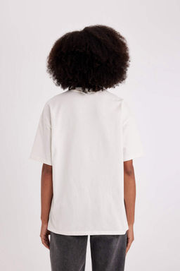 Базовая футболка Oversize с круглым вырезом и короткими рукавами - Defacto фото 6