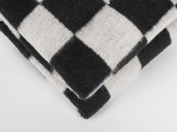 Одеяло байковое 100*140 "Клетка" цв. черный (Россия ВВТ)