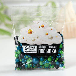 Посыпка кондитерская мягкая блестящая: синяя, зеленая, черная, 50 г. - Simaland фото 2