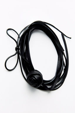 DOUBLE LEATHER FLOWER CHOKER - Zara фото 9