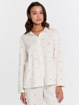 Пижама женская белая с принтом сердечки - Mark formelle фото 3