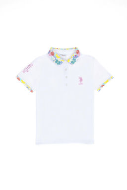 U. S. Polo Assn Белая базовая футболка с воротником-поло для девочек - U.s. polo assn фото 2