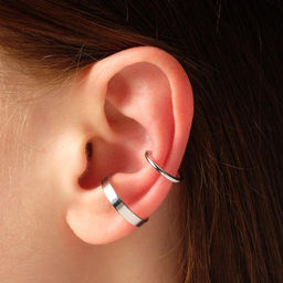 Серьга Кафф два этажа, цвет серебро