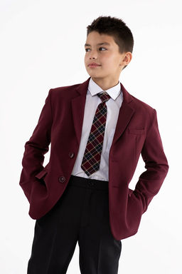 Бордовый школьный пиджак для мальчика Инфанта, модель 0509/1