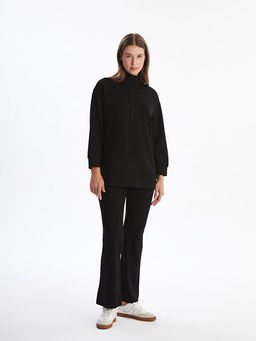 Dik Yaka Oversize Kad?n Sweatshirt Tunik