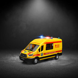 Машина пластик свет-звук Ford transit реанимация 22,5см, двери, 4 кноп
