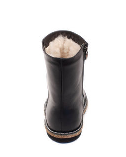 Полусапоги женские на полную ногу, Кожа, овчина, войлок, микропора