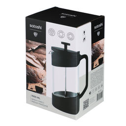 Френч-пресс 1000 мл, SATOSHI Лансон черный, жаропрочное стекло арт. 850-254