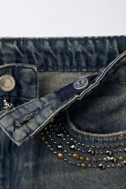WIDE-LEG JEANS WITH STUDS - Zara фото 4