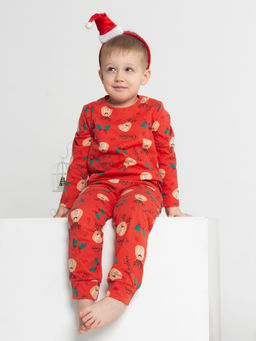 Пижама детская кулирка с брюками "ПЛЮША" КРАСНЫЙ