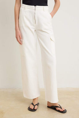 Ekru Cep Detayl? Yuksek Bel Wide Leg Jeans TWOSS26JE00313 - Trendyolmilla фото 3