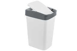 Ведро для мусора с подвижной крышкой 10 л 23,5*19,5*33,7 см Тандем белый/серый (841018) - Elan gallery фото 8