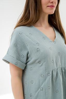 Летнее платье с вышивкой мята - Odis фото 5