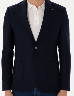 Пиджак Cacharel Slim Fit темно-синий шерстяной