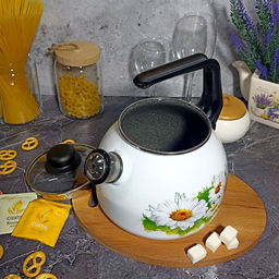 Чайник для плиты 3,0л 4с209я Ромашки лето белосн. сф. со св.