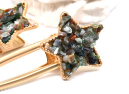 Заколка зажим Звезда с турмалином 7,5*3*1,8см - Радуга камня фото 16