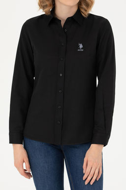 Женская черная базовая рубашка с длинным рукавом - U.s. polo assn фото 20