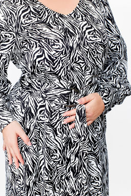 Платье Swallow 663.1 принт зебра черная