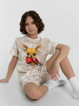 Комплект домашний для мальчиков с принтом и надписью Крутой пацан