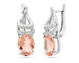Серьги из серебра морганит, СПН32