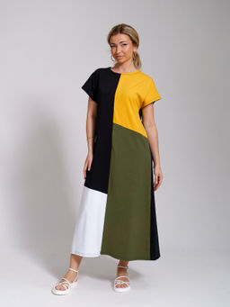 969 Платье "Черный/горчица"