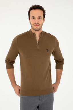 Мужской базовый свитер цвета хаки - U.s. polo assn фото 3