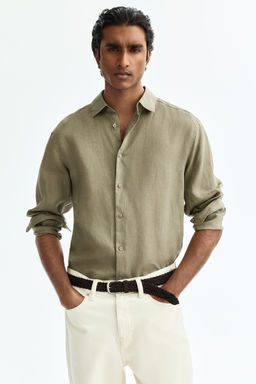 Camisa de lino Slim Fit - H&m фото 10