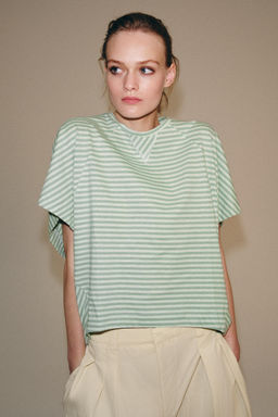 CAMISETA OVERSIZED RAYAS / Verdes - Zara фото 2