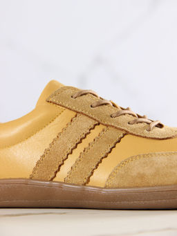 Босоногие кеды 184.natabr.Светло-желтая замша+кэмл