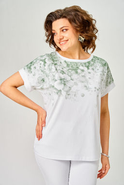 Футболка Rumoda 2258 зеленый, белый