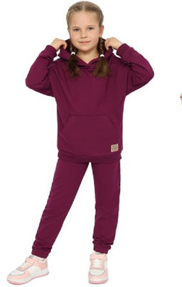 CRB wear/CWKG 90201-24 Костюм для девочки (толстовка, брюки),бордовый/Ex.Cherubino