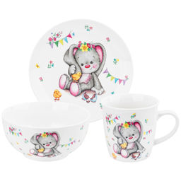 Набор 3 пр. - кружка, салатник, тарелка "Зайка"