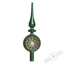 Верхушка "Lumiere" зеленая винтаж (стекло) 9х4х29 см
