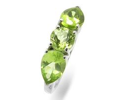 Кольцо из серебра перидот, Люсен