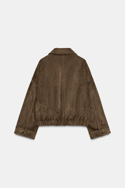CAZADORA EFECTO ANTE / Khaki oscuro - Zara фото 7