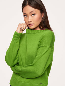 CONTE LDK 286 Джемпер свободного силуэта из пряжи с хлопком green - Conte elegant фото 3