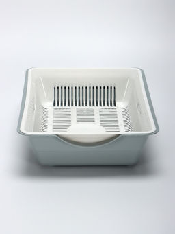 Туалет глубокий с сеткой 36×25×9 см, белый/серый