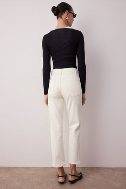 TRENDYOLMILLA Mavi Yuksek Bel Comfort Straight Jeans TWOSS25JE00099  фото 4