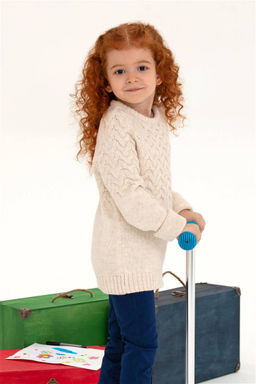 U. S. Polo Assn Кремовый меланжевый свитер для девочек с круглым вырезом - U.s. polo assn фото 11