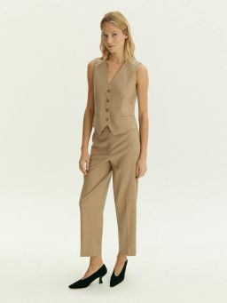 Брюки зауженного кроя из костюмной шерсти, D397/ant - Emka фото 2