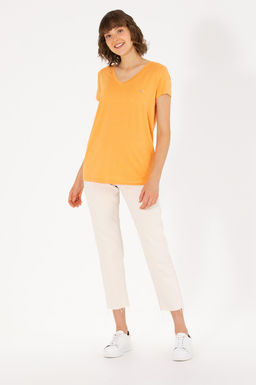 Женская оранжевая футболка Basic - U.s. polo assn фото 4